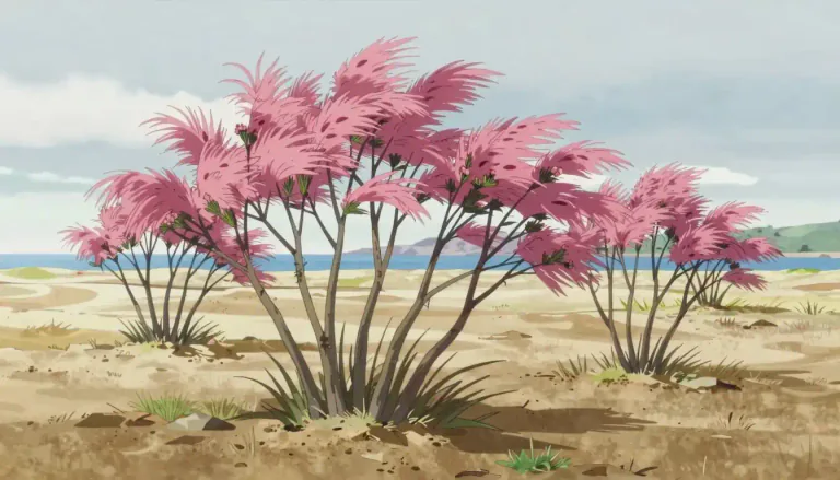 Visual representation of "tamarisk" - A genus of shrubs and small trees that produce feathery clusters of flowers and are commonly found in coastal areas and dry regions.