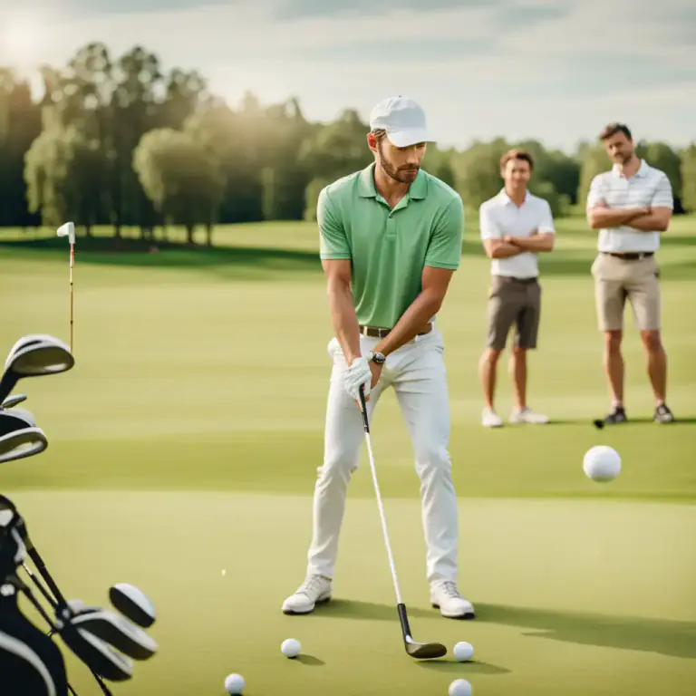 Visual representation of "golf" - To play the game of golf.