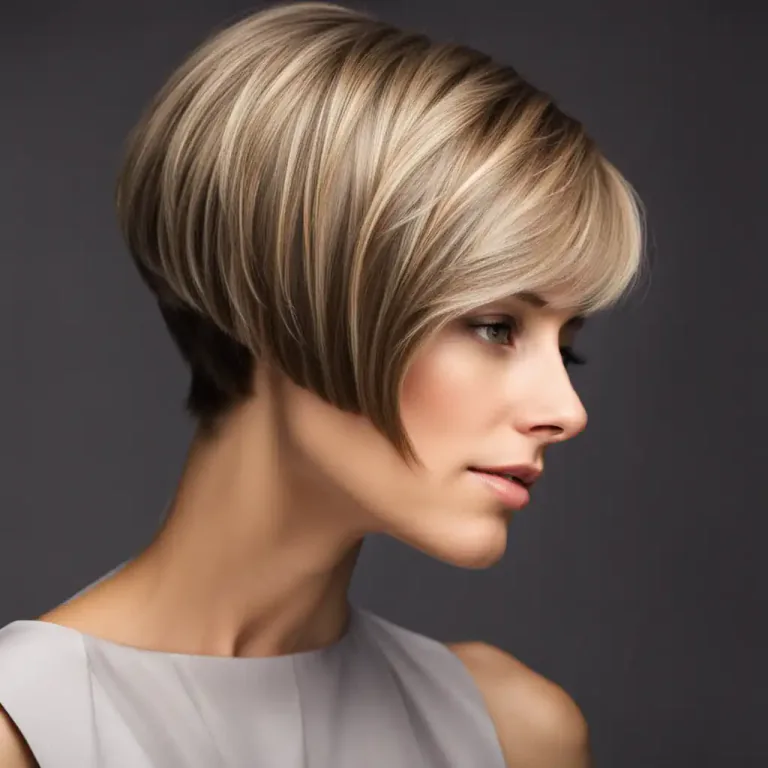 Visual representation of "shingle" - A hairstyle with the hair cut short and shaped into a smooth curve