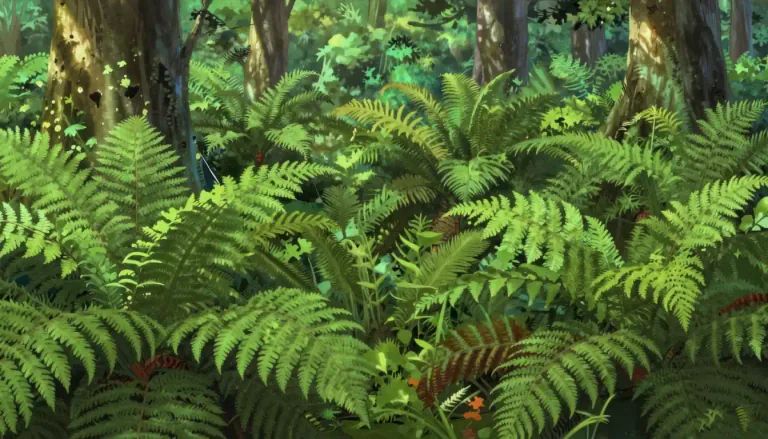 Visual representation of "bracken" - A type of large fern that grows in many parts of the world and often covers large areas.