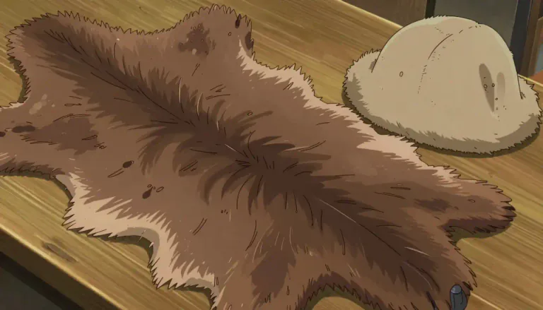Visual representation of "bearskin" - The skin or fur of a bear, often used to make hats or clothes.