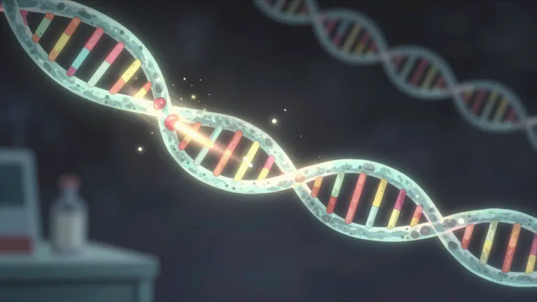 Visual representation of "insertion" - In genetics, the addition of a segment of DNA into a gene sequence.