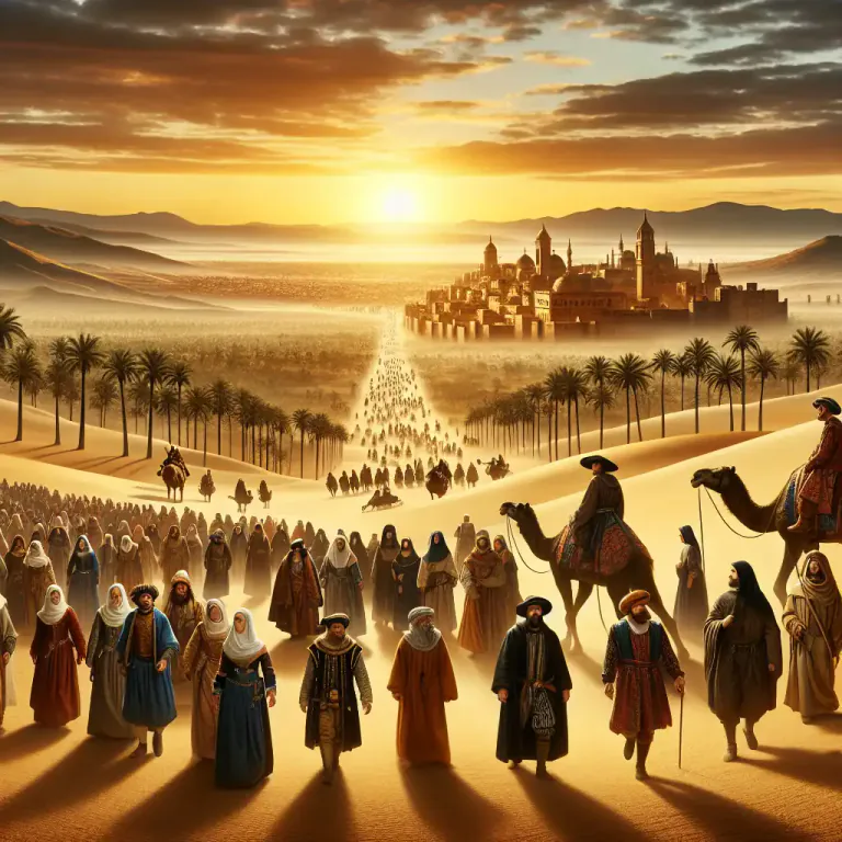 Visual representation of "hijra" - The migration of Muhammad from Mecca to Medina