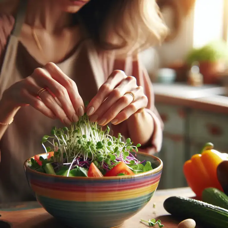 Visual representation of "alfalfa" - The leaves, sprouts, and sprouted seeds of this plant used in salads and other dishes.