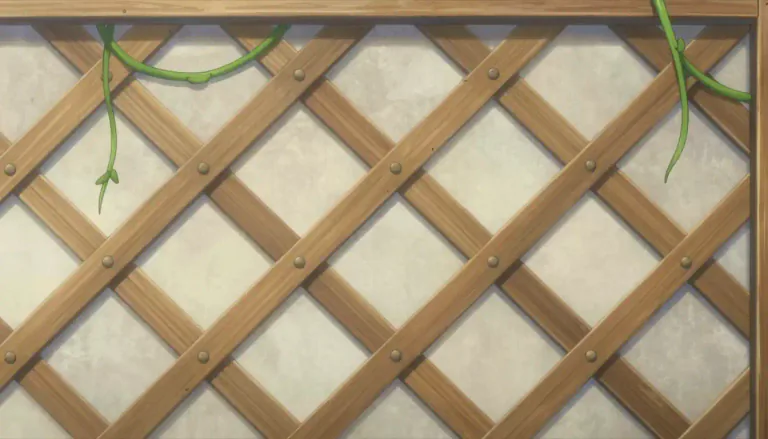 Visual representation of "lattice" - A structure made from strips crossed and fastened together with spaces between
