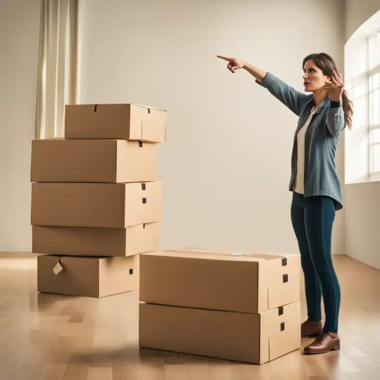 Visual representation of "tell somebody where to put/stick something" - To instruct someone about where to place an item.