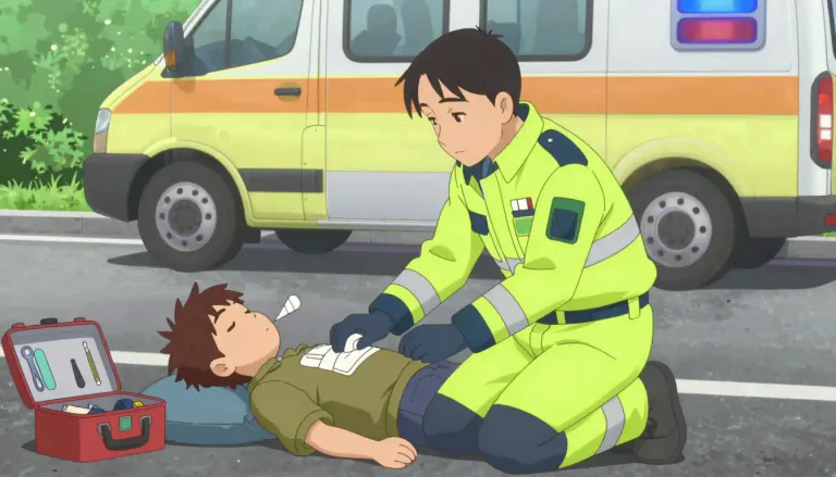 Visual representation of "paramedic" - A person whose job is to provide immediate medical help, usually in emergencies before a doctor arrives.