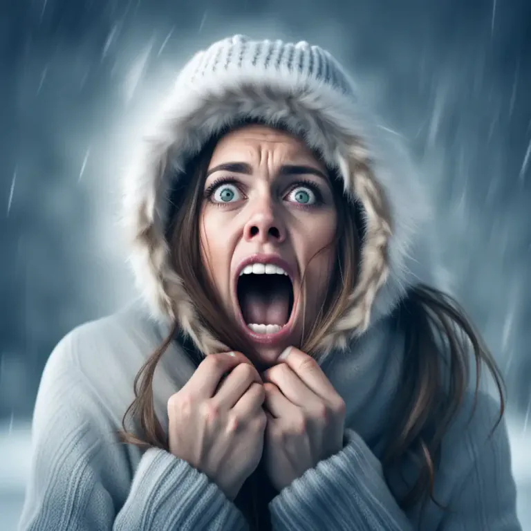 Visual representation of "chatter" - When teeth chatter, they make a noise because the person is cold or frightened