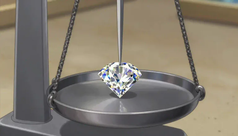 Visual representation of "carat" - A unit used to measure the weight of precious stones, especially diamonds. It is equivalent to 200 milligrams.