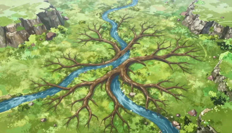 Visual representation of "dendritic" - Having a shape or form like a tree