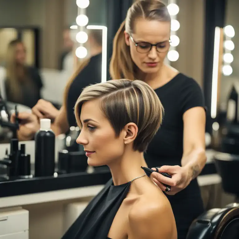 Visual representation of "pixie" - A style of short, cropped hairstyle, generally worn by women.