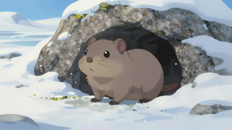 Visual representation of "lemming" - A small rodent, looks like a hamster, lives in or near the Arctic.