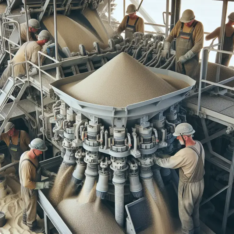 Visual representation of "classifier" - A device that separates materials (like ores or grains) based on size, shape, or weight