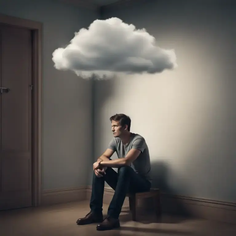 Visual representation of "feel sorry for yourself" - To feel unhappy and self-pitying