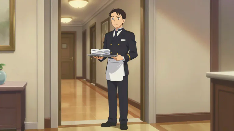 Visual representation of "manservant" - A man who serves or works for another person, particularly in a household.