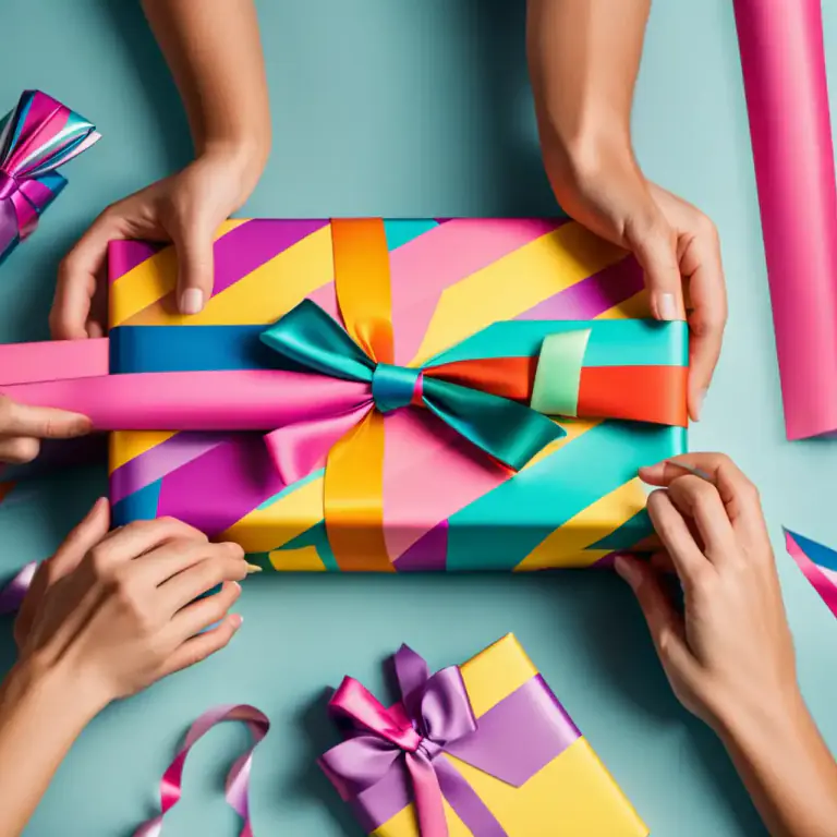 Visual representation of "wrap up" - To cover something completely in cloth or paper