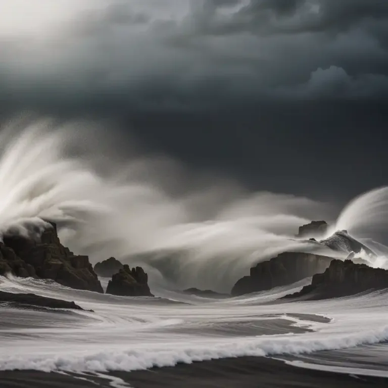 Visual representation of "landfall" - In meteorology, the point where a storm, especially a hurricane or typhoon, first hits land