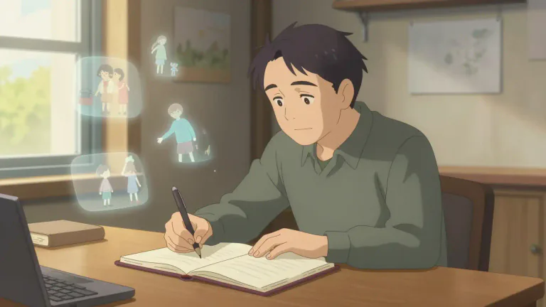 Visual representation of "memoir" - A book a person writes about their own life.