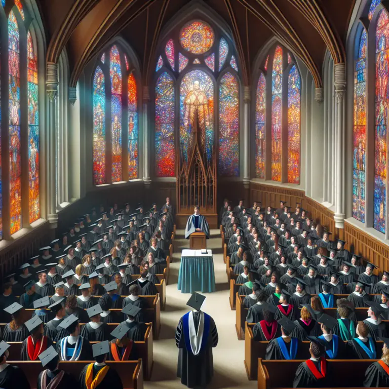 Visual representation of "baccalaureate" - A religious service held at some schools and colleges before graduation ceremonies.