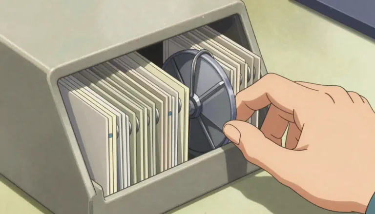 Visual representation of "rolodex" - A device for organizing business cards or contact information, typically consisting of rotating disks.