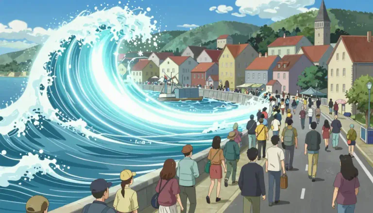 Visual representation of "surge" - A sudden large increase