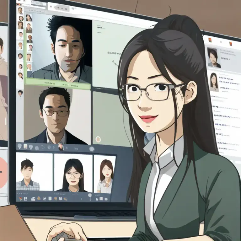 Visual representation of "conference" - A connection between two or more people or groups who talk to each other using connected telephones or computers