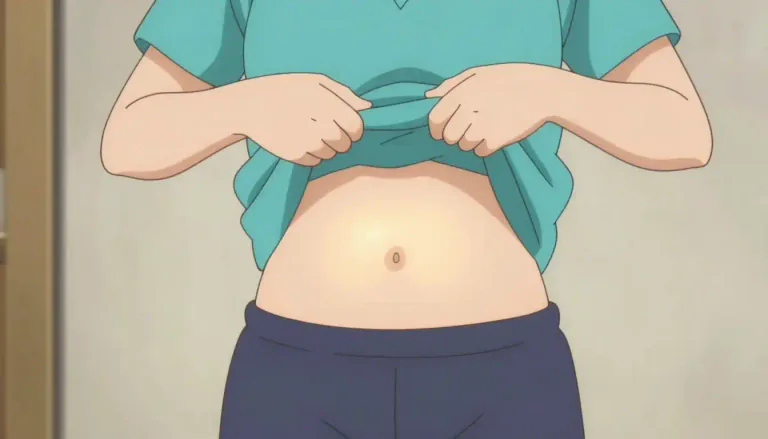 Visual representation of "tummy" - The part of the body that holds the stomach and intestines; also referred to as the belly.