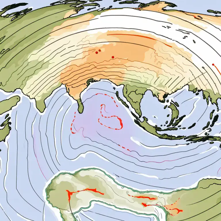 Visual representation of "depression" - In weather, a region where the atmospheric pressure is lower than its surrounding areas
