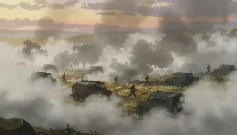 Visual representation of "smokescreen" - A smokescreen is a cloud of smoke created to conceal military movements from the enemy.