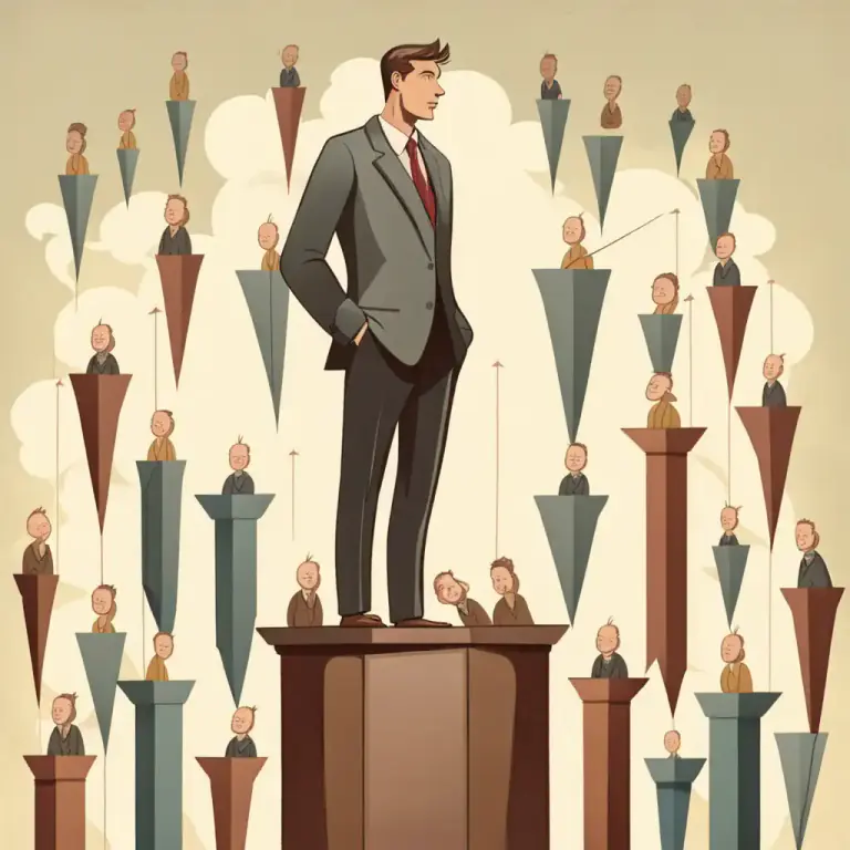 Visual representation of "ego" - Self-importance that makes a person feel superior to others.