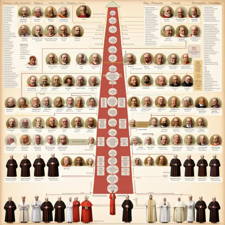 Visual representation of "hierarchy" - In the Catholic Church, it is the system of ranking the officials by power or importance