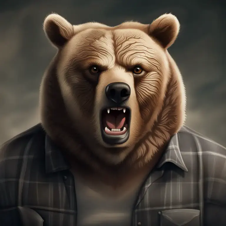 Visual representation of "like a bear with a sore head" - To be very grumpy or irritable.