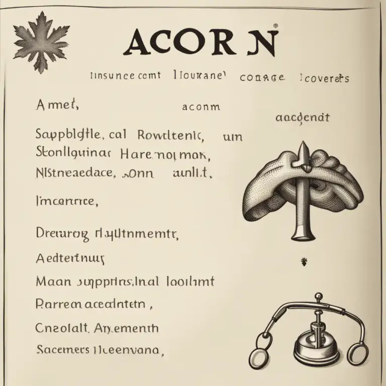 Visual representation of "acorn" - A type of coverage in a health insurance plan in the U.S