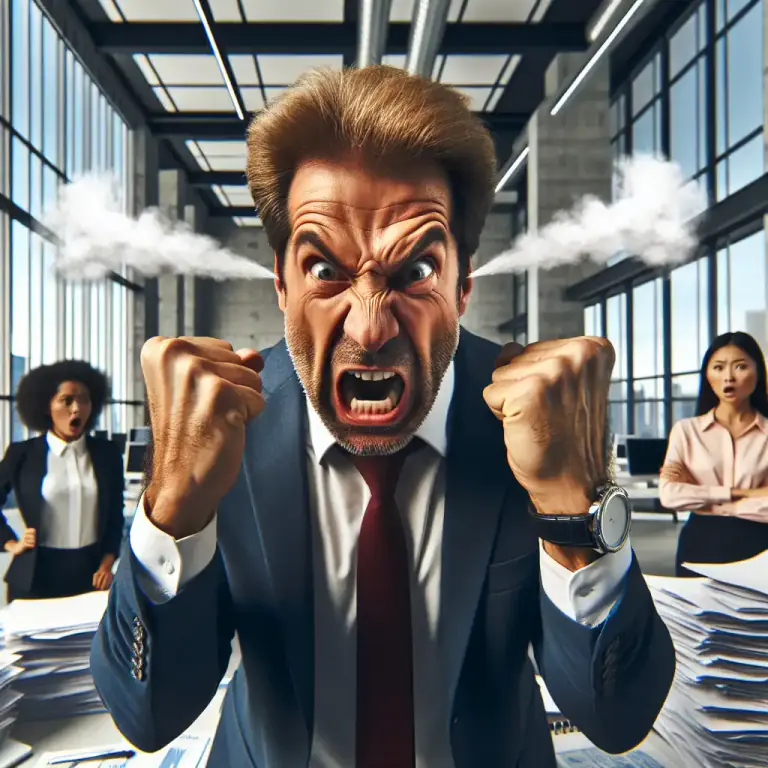 Visual representation of "apoplexy" - A fit of extreme anger or rage.