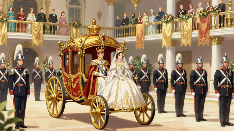 Visual representation of "pageantry" - A grand and impressive display or event that is full of pomp and show.