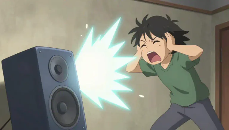 Visual representation of "blare" - To make a loud, harsh sound