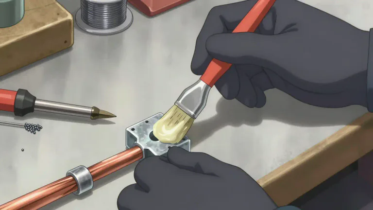 Visual representation of "flux" - A type of substance used in welding and soldering to clean metal surfaces and make them combine.