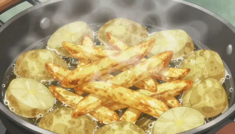 Visual representation of "acrylamide" - Acrylamide is a chemical compound that is created when certain foods are cooked at high temperatures, such as frying or baking.