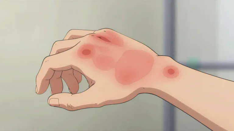 Visual representation of "confluent" - Describing lesions on the skin that join together.