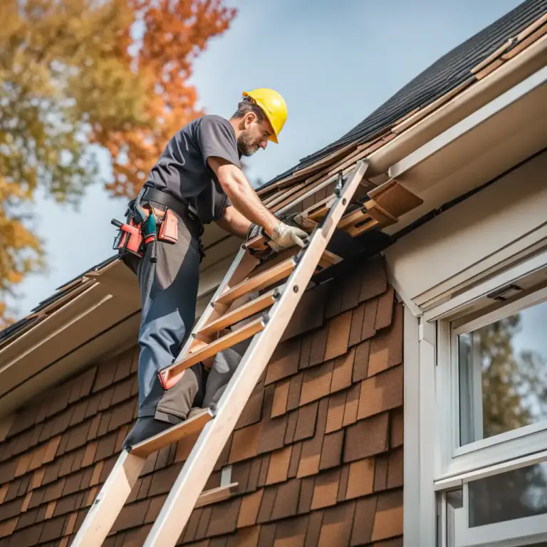 Visual representation of "roof" - To cover something, especially a building, with a roof.