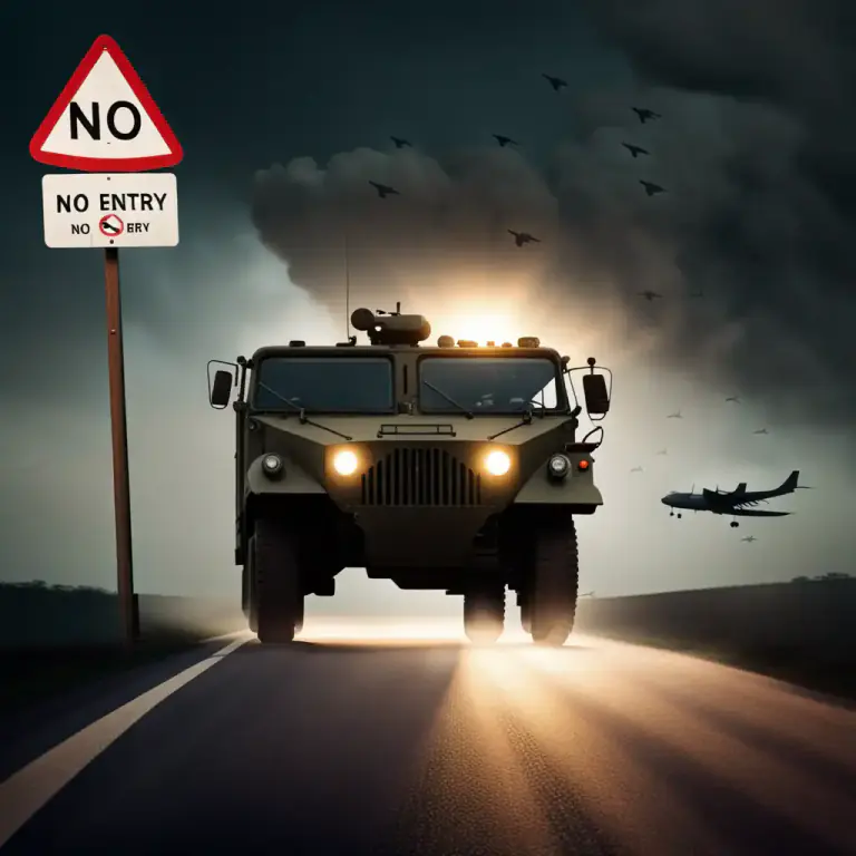 Visual representation of "interdiction" - The action of intercepting or preventing the movement of a vehicle, aircraft, or other form of transportation.