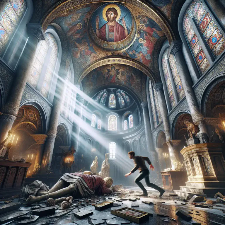 Visual representation of "iconoclasm" - The action of destroying religious icons and other images or monuments, usually for religious or political reasons.