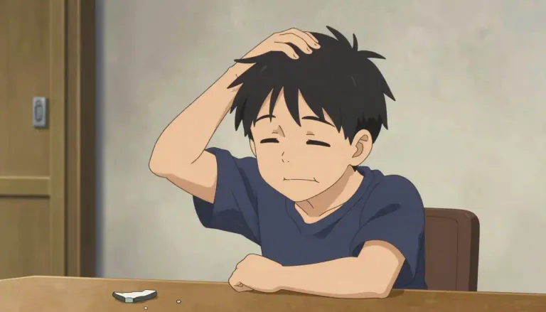Visual representation of "rueful" - Showing sorrow or regret, often in a slightly humorous way.