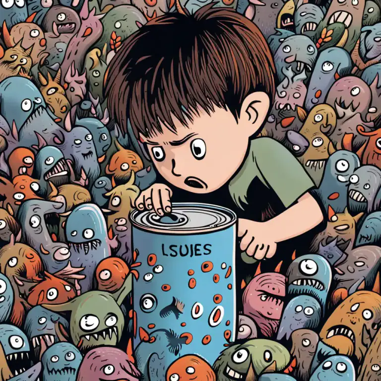 Visual representation of "a can of worms" - A situation that, once started, is likely to get out of control or cause many other problems.