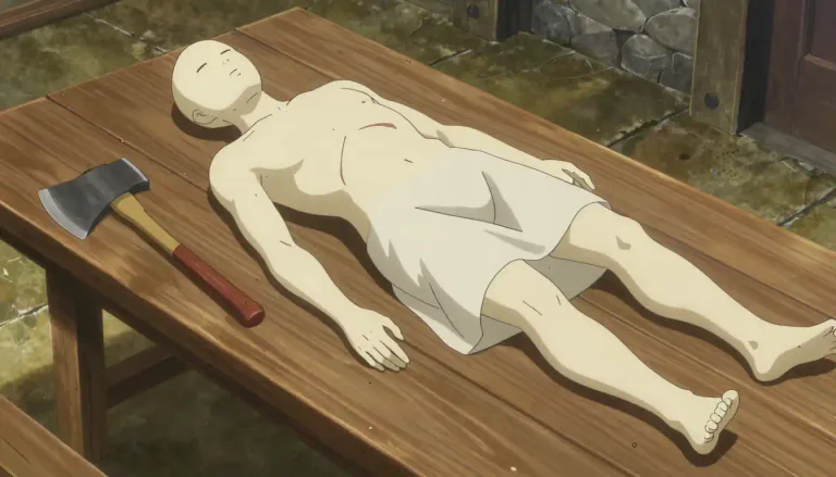 Visual representation of "dismember" - Cut off the limbs of (a person or animal)