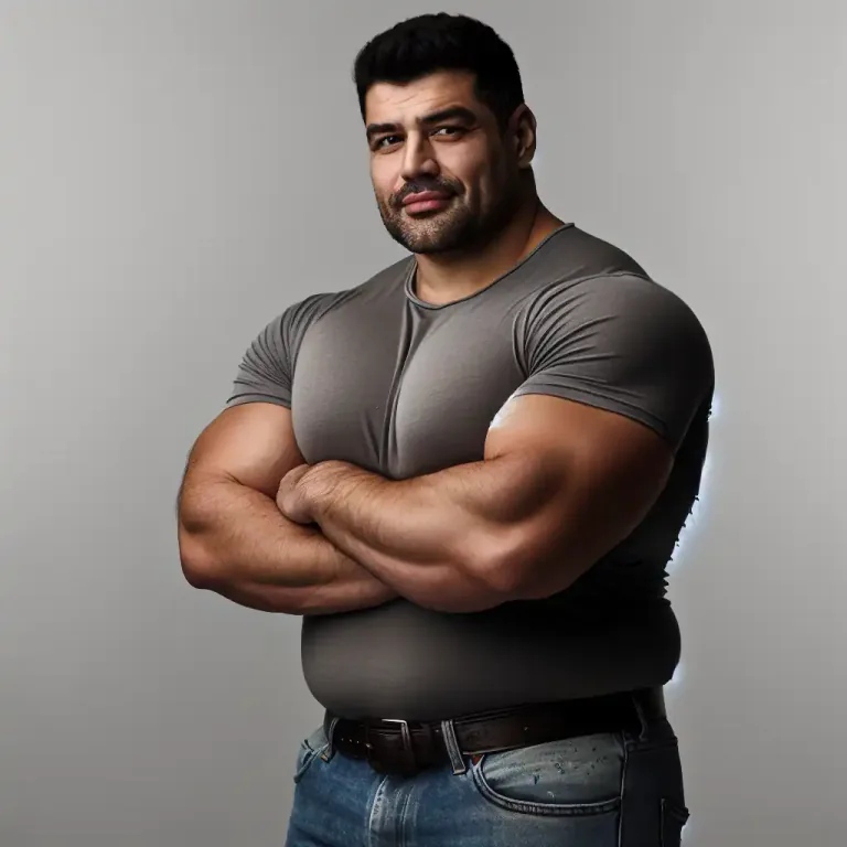 Visual representation of "chunky" - Broad or muscular