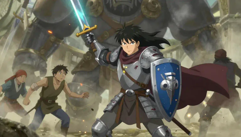 Visual representation of "heroically" - In a way that shows great courage or bravery