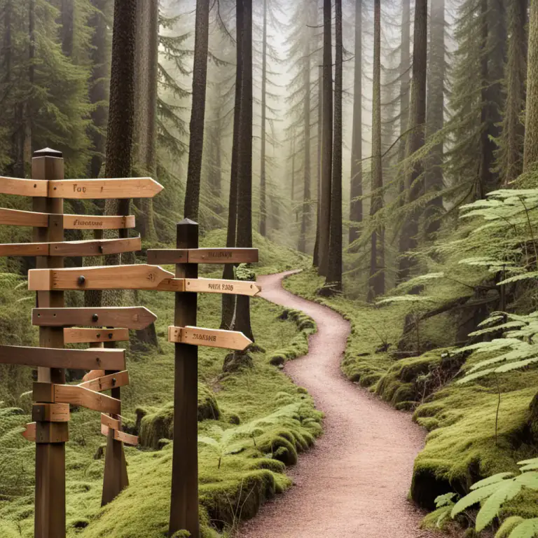 Visual representation of "signpost" - To put signposts on a road or route to show travelers where to go.