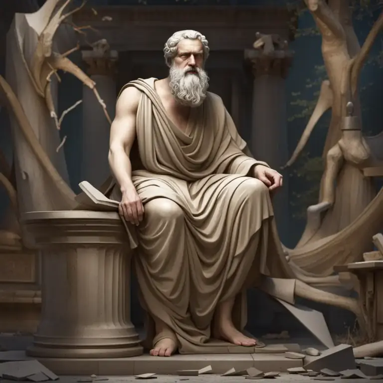 Visual representation of "stoicism" - A school of philosophy in ancient Greece which taught the virtue of being self-controlled and indifferent to external circumstances.