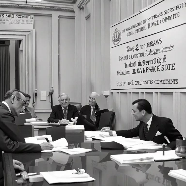 Visual representation of "ways and means" - A government committee that makes decisions about money